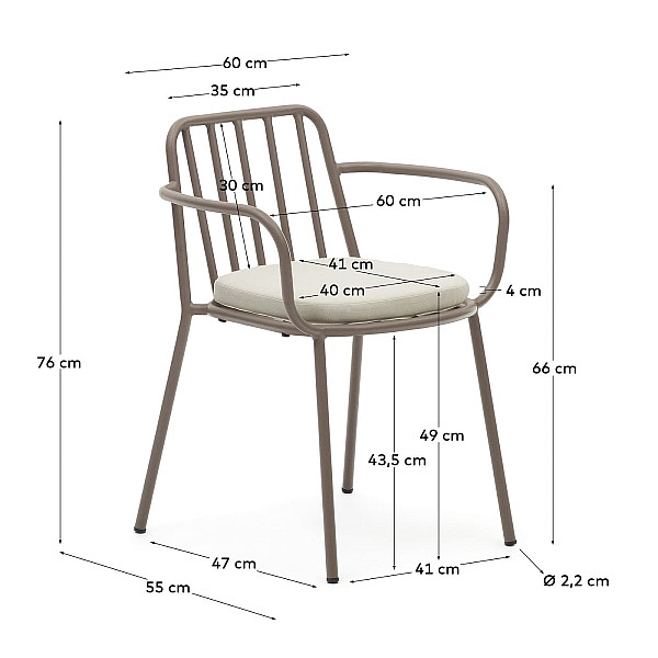 Стул La Forma BRAMANT J0600045RR10 Коричневый-9