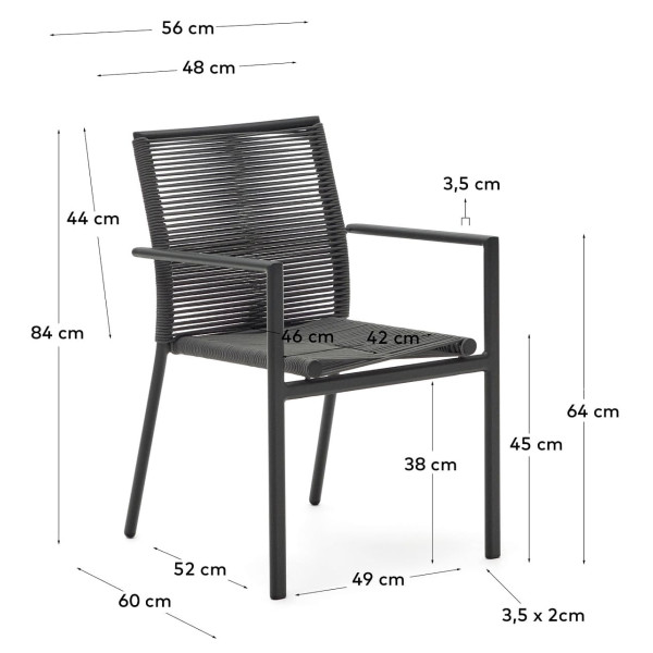 Садовый стул La Forma CULIP J0600019NN02 Темно-серый-7