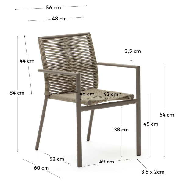 Садовий стілець La Forma CULIP J0600019NN12 Коричневий-8
