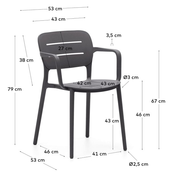 Садовий стілець La Forma MORELLA CC6108S15 Сірий-10
