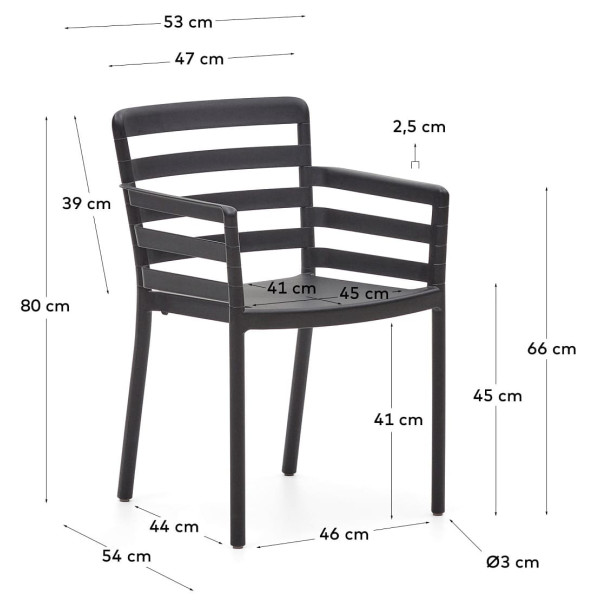 Садовий стілець La Forma NARIET CC6106S01 Чорний-9