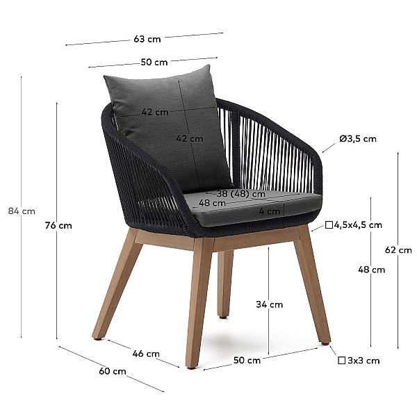 Стілець La Forma PORTALO J0600051JJ01 Чорний-9