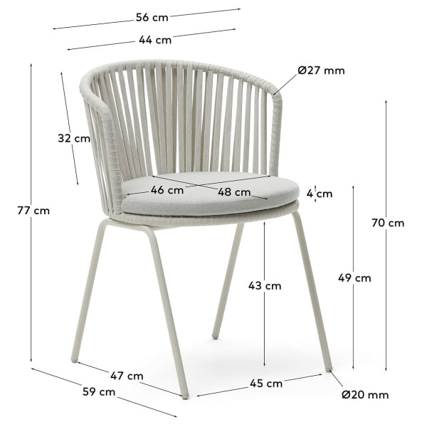 Стілець La Forma SACONCA J0600047JJ03 Сірий-10