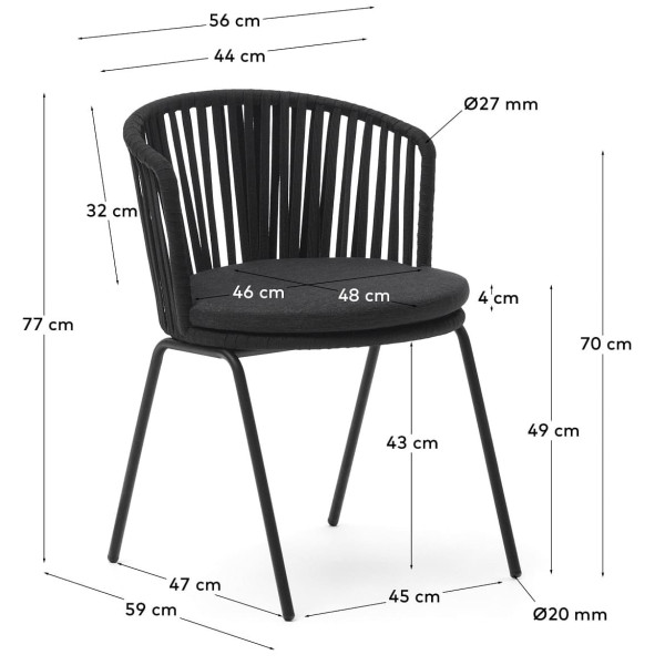Стілець La Forma SACONCA J0600048JJ01 Чорний-10