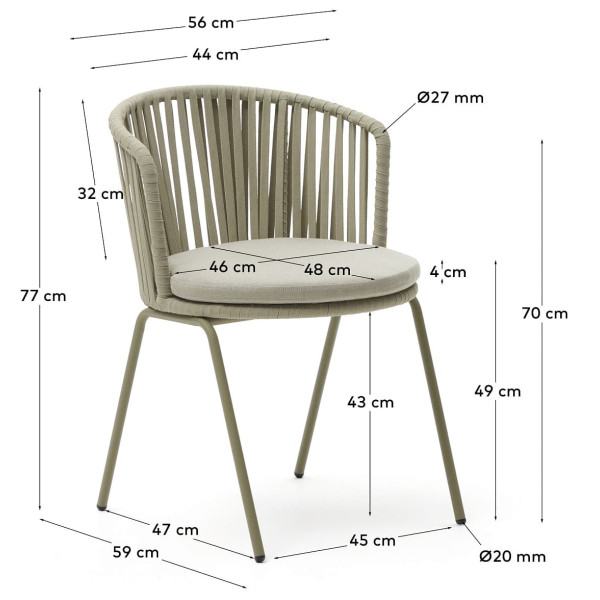 Стул La Forma SACONCA J0600046JJ12 Бежевый-10