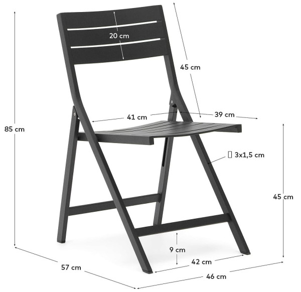 Стілець складаний La Forma TORRETA J0600087NN02 Чорний-8