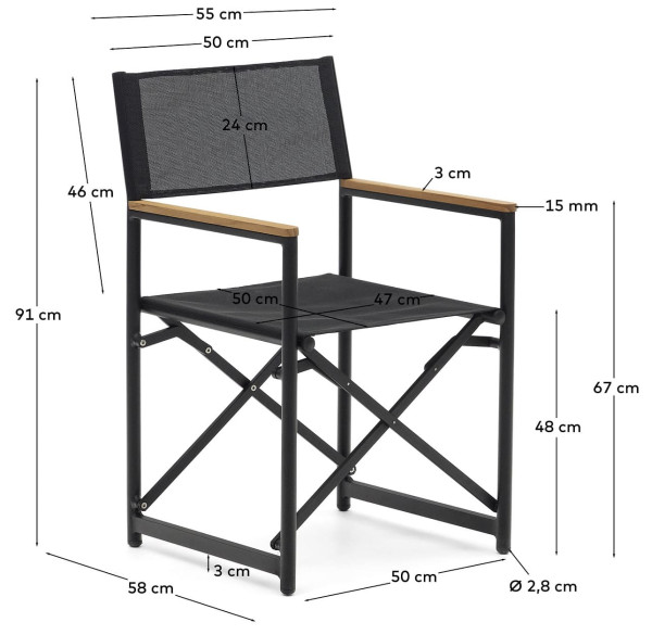 Стілець складаний La Forma LLADO J0700005RR15 Чорний-9