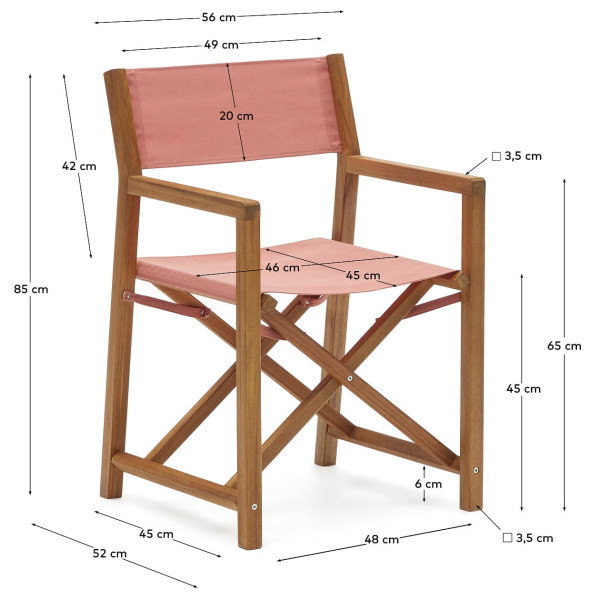 Стілець складаний La Forma THIANNA J0700001JJ86 Теракотовий-10