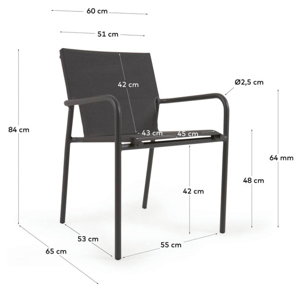 Садовый стул La Forma ZALTANA CC6033R02 Темно-серый-12