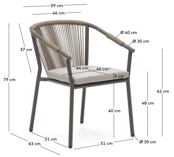 Стілець La Forma XELIDA Коричневий-9