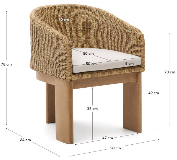 Стілець La Forma Xoriguer J0600091FF12 Натуральний-10