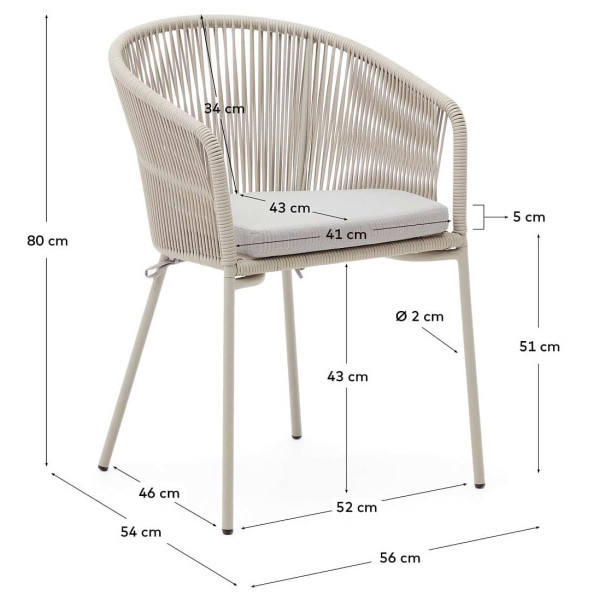 Стілець La Forma Yanet J0600106SS05 Екрю-9
