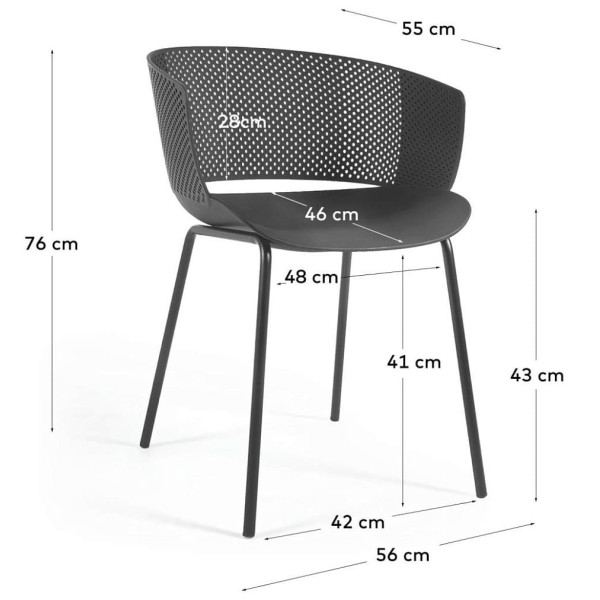 Стілець La Forma YERAY CC6095S01 Чорний-12