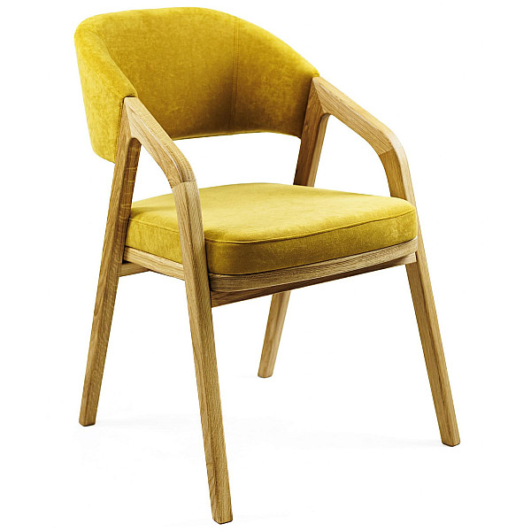 Кресло Lovko Otis Натуральный дуб / Vintage Velvet 08 Mustard-0