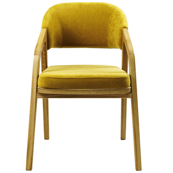 Кресло Lovko Otis Натуральный дуб / Vintage Velvet 08 Mustard-1