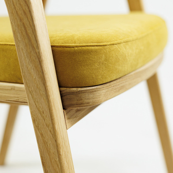 Кресло Lovko Otis Натуральный дуб / Vintage Velvet 08 Mustard-3