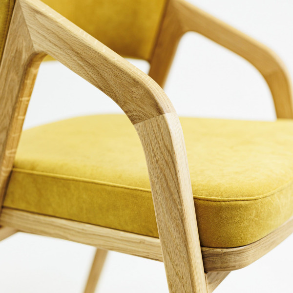 Кресло Lovko Otis Натуральный дуб / Vintage Velvet 08 Mustard-5