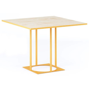 Стіл Lovko Avangard SQ 90 Жовтий Ral 1034/CLEAF Millennium S083 Пудра