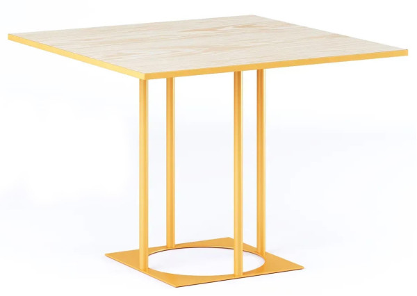 Стіл Lovko Avangard SQ 90 Жовтий Ral 1034/CLEAF Millennium S083 Пудра-0