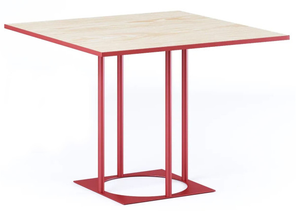 Стол Lovko Avangard SQ 90 Красный Ral 3016/CLEAF Millennium S083 Пудра-0