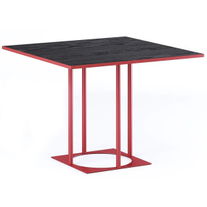 Стол Lovko Avangard SQ 90 Красный Ral 3016/CLEAF Millennium U129 Элит перламутр черный