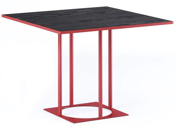 Стол Lovko Avangard SQ 90 Красный Ral 3016/CLEAF Millennium U129 Элит перламутр черный-0