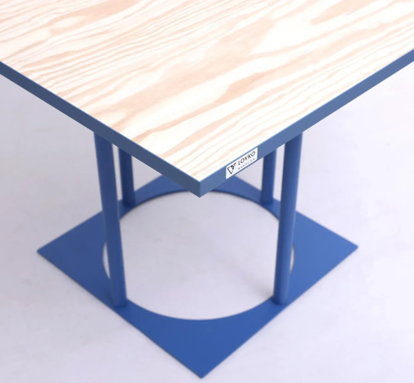 Стіл Lovko Avangard SQ 90 Синій Ral 5007/CLEAF Millennium S083 Пудра-2