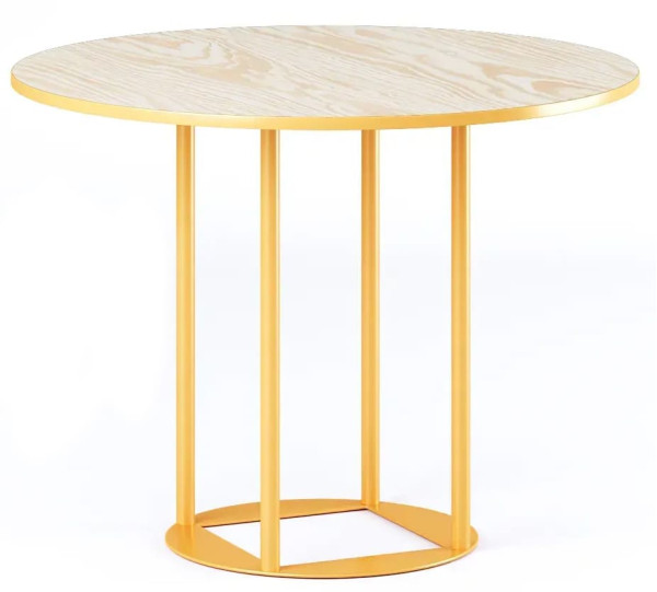 Стіл Lovko Avangard R d-90 жовтий Ral 1034/CLEAF Millennium S083 Пудра-0