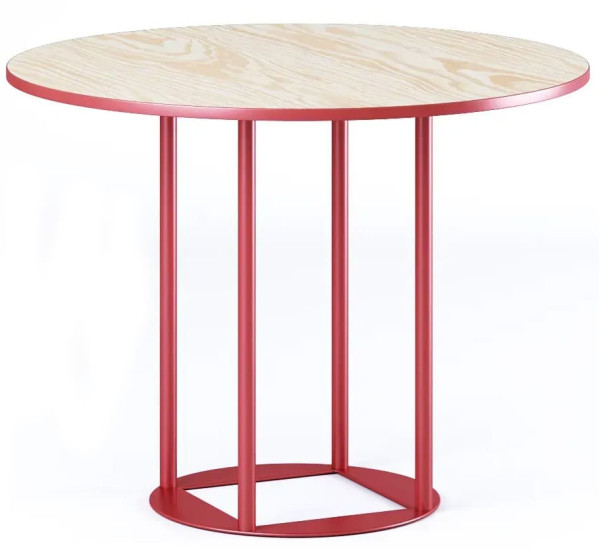 Стіл Lovko Avangard R d-90 червоний Ral 3016/CLEAF Millennium S083 Пудра-0