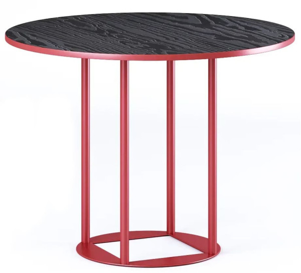 Стіл Lovko Avangard R d-90 червоний Ral 3016/CLEAF Millennium U129 Еліт перламутр чорний-0