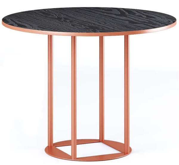 Стіл Lovko Avangard R d-90 оранж Ral 8023/CLEAF Millennium U129 Еліт перламутр чорний-0