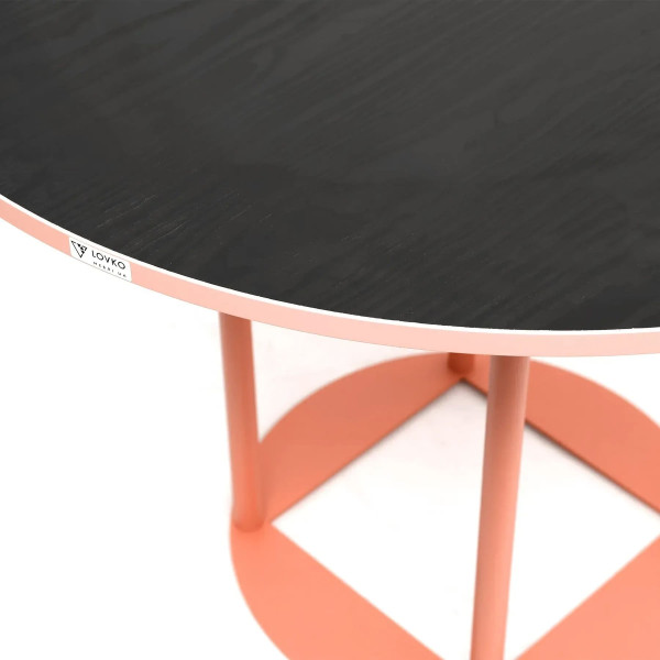 Стол Lovko Avangard R d-90 персиковый Ral 3012/CLEAF Millennium U129 Элит перламутр черный-2