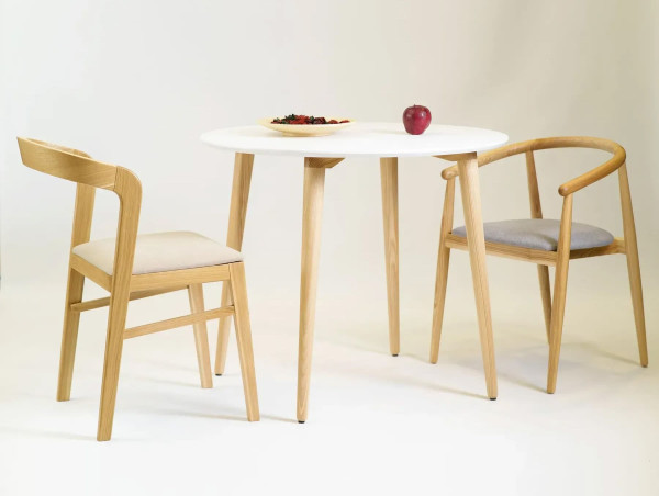 Стол обеденный Lovko Dan d-90 Белый/натуральный-1