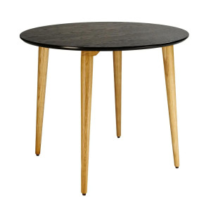 Стол обеденный Lovko Dan d-90 Черный/натуральный дуб