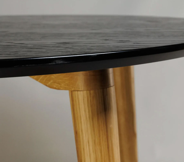 Стол обеденный Lovko Dan d-90 Черный/натуральный дуб-4