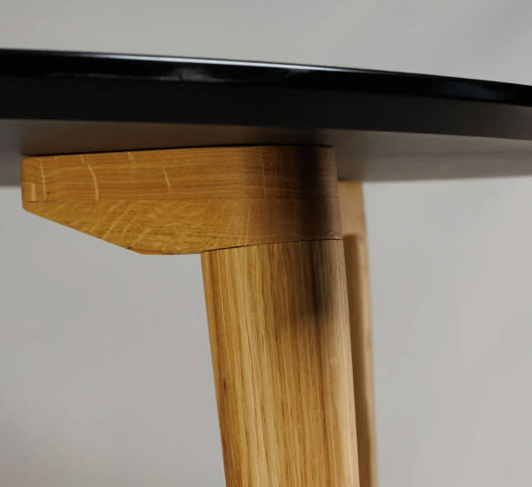 Стол обеденный Lovko Dan d-90 Черный/натуральный дуб-5