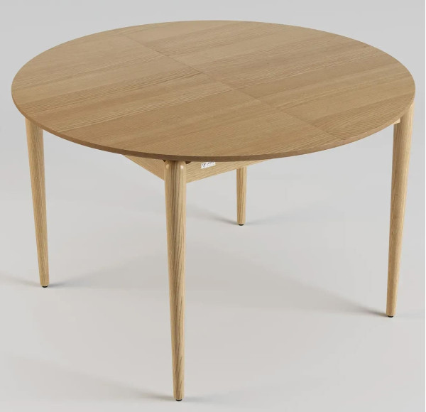 Стол раскладной обеденный Lovko Eclipse d-120+40 см Натуральный дуб-4