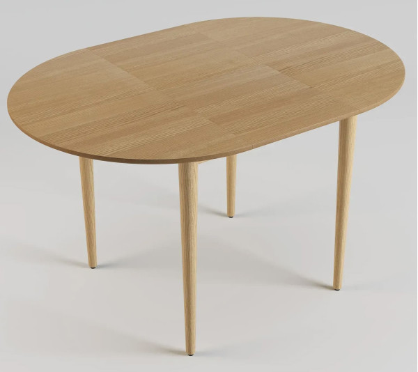 Стол раскладной обеденный Lovko Eclipse d-93+40 см Натуральный ясень-5