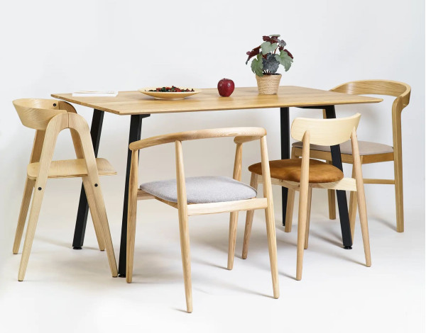 Стіл обідній Lovko Horik Натуральний дуб/чорні ноги 120х80 см-8