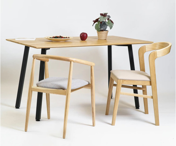 Стіл обідній Lovko Horik Натуральний дуб/чорні ноги 120х80 см-6