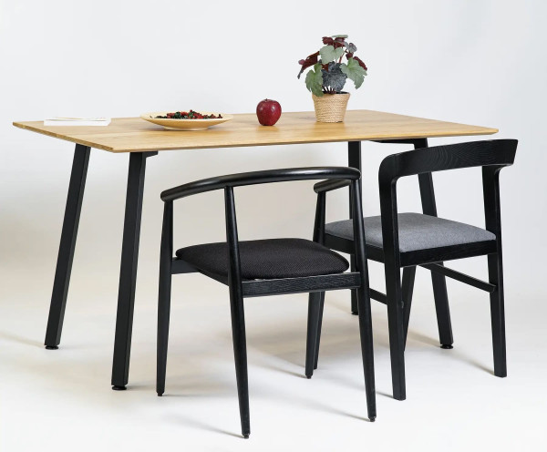 Стіл обідній Lovko Horik Натуральний дуб/чорні ноги 120х80 см-9