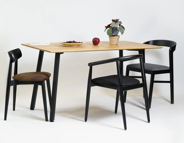 Стіл обідній Lovko Horik Натуральний дуб/чорні ноги 120х80 см-10