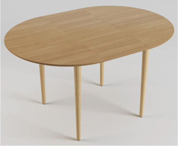 Стол раскладной обеденный Lovko Silva d-100+40 см Натуральный ясень-5