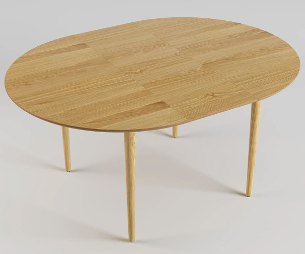 Стіл розкладний обідній Lovko Silva d-120+40 см Натуральний дуб-5