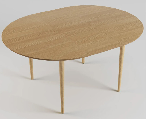 Стіл розкладний обідній Lovko Silva d-120+40 см Натуральний ясень-5