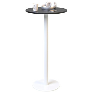 Барний стіл Lovko Soul light bar Білий метал/чорний ДСП текстура D-60 см
