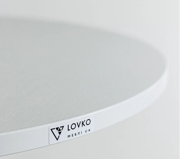 Круглый обеденный стол Lovko Soul light Белый металл/белый ДСП текстура D-60 см-3