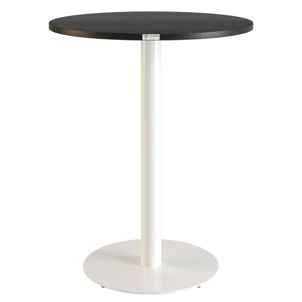 Круглый обеденный стол Lovko Soul light Белый металл/черный ДСП текстура D-60 см-0