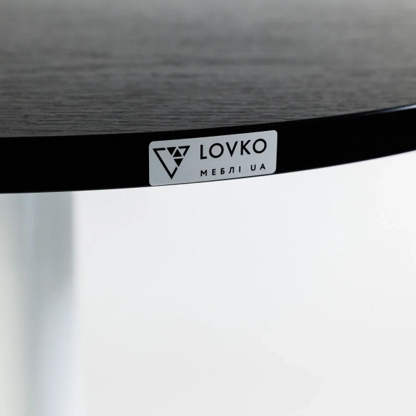 Круглый обеденный стол Lovko Soul light Белый металл/черный ДСП текстура D-60 см-2
