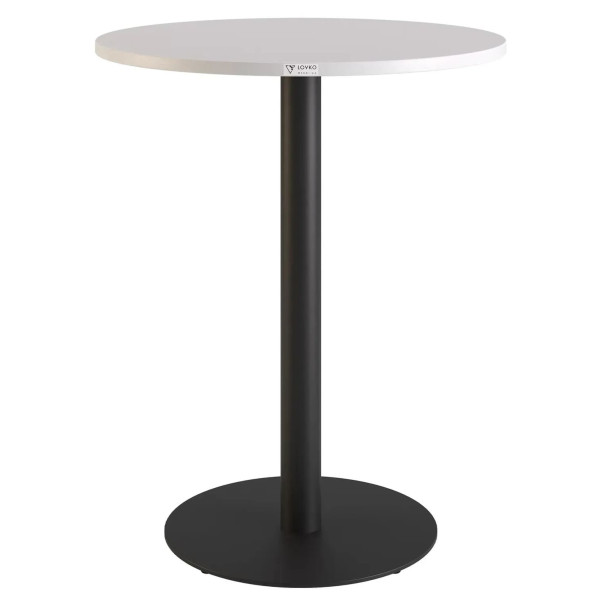 Круглый обеденный стол Lovko Soul light Черный металл/белый ДСП текстура D-60 см-0